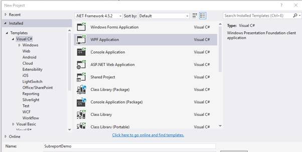 RDLC SubReport Using C# And WPF